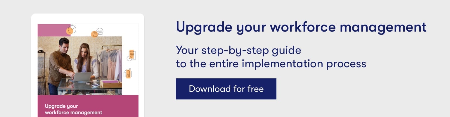Banner with a link to tamigo's free Upgrade your workforce management guide 